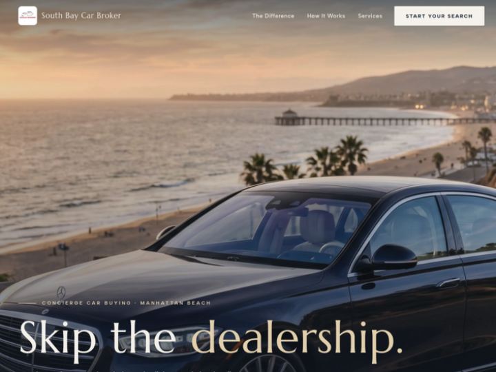 South Bay Car Broker website homepage